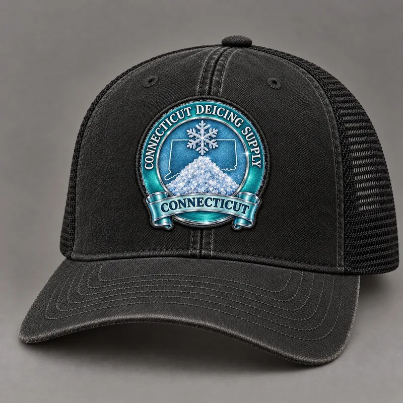 Connecticut Deicing Supply trucker hat with state badge