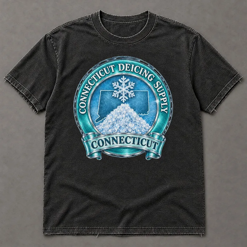 Connecticut Deicing Supply tee with state badge